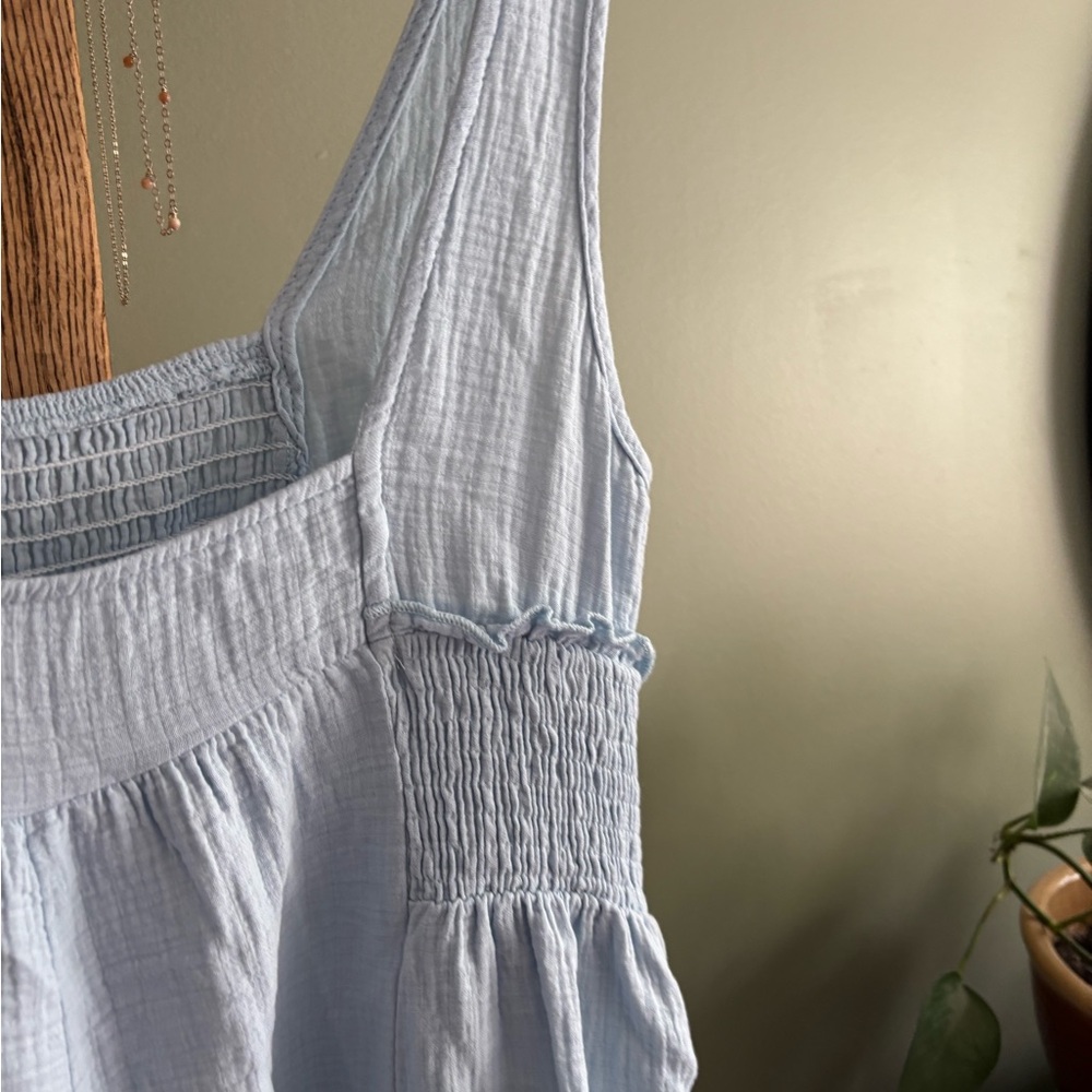 181.) NWOT / SHEIN / Very Wide Leg / Light Blue / Jumpsuit - Picture 7 of 9